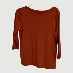Chico’s Rust 3/4 Sleeve Tee sz 1 (8-10 US)